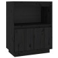 Credenza Nera 60x34x75 cm in Legno Massello di Pino Credenza Nera 60x34x75 cm in Legno Massello di Pino