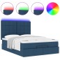 vidaXL Struttura Letto Pouf con Materasso Blu 140x200cm in Tessuto
