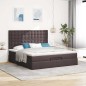 vidaXL Struttura Letto Pouf con Materasso 180x200 cm in Tessuto