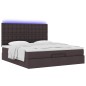 vidaXL Struttura Letto Pouf con Materasso 180x200 cm in Tessuto