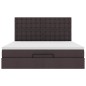 vidaXL Struttura Letto Pouf con Materasso 180x200 cm in Tessuto