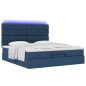 vidaXL Struttura Letto Pouf con Materasso Blu 180x200cm in Tessuto