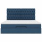 vidaXL Struttura Letto Pouf con Materasso Blu 180x200cm in Tessuto
