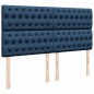 vidaXL Struttura Letto Pouf con Materasso Blu 180x200cm in Tessuto