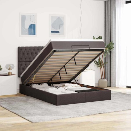 vidaXL Struttura Letto Pouf con Materasso 140x200 cm in Tessuto