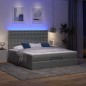 vidaXL Struttura Letto Pouf con Materasso 180x200 cm in Tessuto