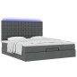 vidaXL Struttura Letto Pouf con Materasso 180x200 cm in Tessuto