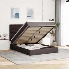 vidaXL Struttura Letto Pouf con Materasso 140x200 cm in Tessuto