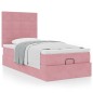 vidaXL Struttura Letto Pouf con Materassi Rosa 80x200 cm Velluto