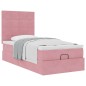 vidaXL Struttura Letto Pouf con Materassi Rosa 80x200 cm Velluto