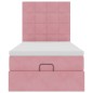 vidaXL Struttura Letto Pouf con Materassi Rosa 80x200 cm Velluto
