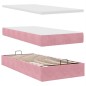 vidaXL Struttura Letto Pouf con Materassi Rosa 80x200 cm Velluto