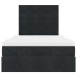 vidaXL Struttura Letto Pouf con Materassi Nero 120x190 cm Velluto