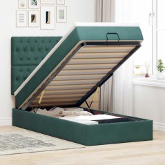 vidaXL Struttura Letto Pouf con Materassi 90x200 cm in Velluto