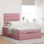 vidaXL Struttura Letto Pouf con Materassi Rosa 120x190 cm Velluto vidaXL Struttura Letto Pouf con Materassi Rosa 120x190 cm Velluto