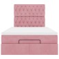vidaXL Struttura Letto Pouf con Materassi Rosa 120x190 cm Velluto vidaXL Struttura Letto Pouf con Materassi Rosa 120x190 cm Velluto