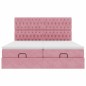 vidaXL Struttura Letto Pouf con Materassi Rosa 160x200 cm Velluto vidaXL Struttura Letto Pouf con Materassi Rosa 160x200 cm Velluto