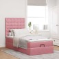 vidaXL Struttura Letto Pouf con Materassi Rosa 90x190 cm in Velluto vidaXL Struttura Letto Pouf con Materassi Rosa 90x190 cm in Velluto
