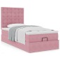 vidaXL Struttura Letto Pouf con Materassi Rosa 90x190 cm in Velluto vidaXL Struttura Letto Pouf con Materassi Rosa 90x190 cm in Velluto