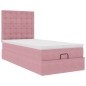 vidaXL Struttura Letto Pouf con Materassi Rosa 90x190 cm in Velluto vidaXL Struttura Letto Pouf con Materassi Rosa 90x190 cm in Velluto
