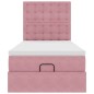 vidaXL Struttura Letto Pouf con Materassi Rosa 90x190 cm in Velluto vidaXL Struttura Letto Pouf con Materassi Rosa 90x190 cm in Velluto