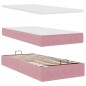 vidaXL Struttura Letto Pouf con Materassi Rosa 90x190 cm in Velluto vidaXL Struttura Letto Pouf con Materassi Rosa 90x190 cm in Velluto