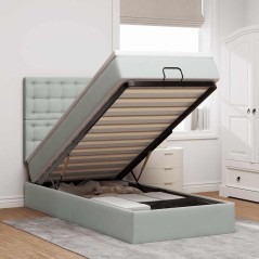 vidaXL Struttura Letto Pouf con Materassi 90x190 cm in Velluto