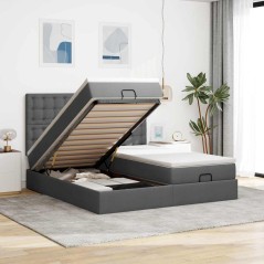 vidaXL Struttura Letto Pouf con Materassi 180x200 cm in Tessuto