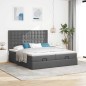 vidaXL Struttura Letto Pouf con Materassi 180x200 cm in Tessuto