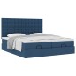 vidaXL Struttura Letto Pouf con Materassi Blu 180x200cm in Tessuto vidaXL Struttura Letto Pouf con Materassi Blu 180x200cm in Tessuto