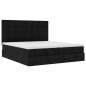 vidaXL Struttura Letto Pouf con Materassi Nero 160x200 cm in Tessuto vidaXL Struttura Letto Pouf con Materassi Nero 160x200 cm in Tessuto
