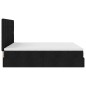 vidaXL Struttura Letto Pouf con Materassi Nero 160x200 cm in Tessuto vidaXL Struttura Letto Pouf con Materassi Nero 160x200 cm in Tessuto