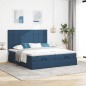 vidaXL Struttura Letto Pouf con Materassi Blu 180x200cm in Tessuto vidaXL Struttura Letto Pouf con Materassi Blu 180x200cm in Tessuto