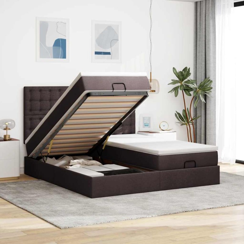 vidaXL Struttura Letto Pouf con Materassi 180x200 cm in Tessuto vidaXL Struttura Letto Pouf con Materassi 180x200 cm in Tessuto