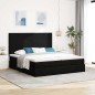 vidaXL Struttura Letto Pouf con Materassi Nero 160x200 cm in Tessuto vidaXL Struttura Letto Pouf con Materassi Nero 160x200 cm in Tessuto