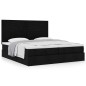 vidaXL Struttura Letto Pouf con Materassi Nero 160x200 cm in Tessuto vidaXL Struttura Letto Pouf con Materassi Nero 160x200 cm in Tessuto