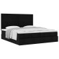 vidaXL Struttura Letto Pouf con Materassi Nero 160x200 cm in Tessuto vidaXL Struttura Letto Pouf con Materassi Nero 160x200 cm in Tessuto