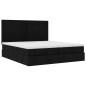 vidaXL Struttura Letto Pouf con Materassi Nero 160x200 cm in Tessuto vidaXL Struttura Letto Pouf con Materassi Nero 160x200 cm in Tessuto