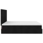 vidaXL Struttura Letto Pouf con Materassi Nero 160x200 cm in Tessuto vidaXL Struttura Letto Pouf con Materassi Nero 160x200 cm in Tessuto