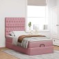 vidaXL Struttura Letto Pouf con Materassi Rosa 80x200 cm Velluto vidaXL Struttura Letto Pouf con Materassi Rosa 80x200 cm Velluto