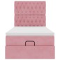 vidaXL Struttura Letto Pouf con Materassi Rosa 80x200 cm Velluto vidaXL Struttura Letto Pouf con Materassi Rosa 80x200 cm Velluto