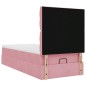 vidaXL Struttura Letto Pouf con Materassi Rosa 80x200 cm Velluto vidaXL Struttura Letto Pouf con Materassi Rosa 80x200 cm Velluto