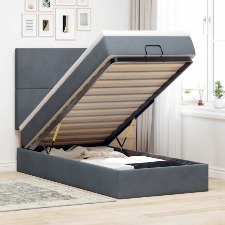 vidaXL Struttura Letto Pouf con Materassi 90x190 cm in Velluto