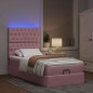 vidaXL Struttura Letto Pouf con Materassi Rosa 90x190 cm in Velluto vidaXL Struttura Letto Pouf con Materassi Rosa 90x190 cm in Velluto
