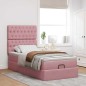 vidaXL Struttura Letto Pouf con Materassi Rosa 90x190 cm in Velluto vidaXL Struttura Letto Pouf con Materassi Rosa 90x190 cm in Velluto