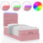 vidaXL Struttura Letto Pouf con Materassi Rosa 90x190 cm in Velluto vidaXL Struttura Letto Pouf con Materassi Rosa 90x190 cm in Velluto