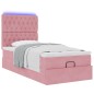 vidaXL Struttura Letto Pouf con Materassi Rosa 90x190 cm in Velluto vidaXL Struttura Letto Pouf con Materassi Rosa 90x190 cm in Velluto