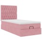 vidaXL Struttura Letto Pouf con Materassi Rosa 90x190 cm in Velluto vidaXL Struttura Letto Pouf con Materassi Rosa 90x190 cm in Velluto