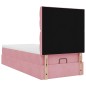 vidaXL Struttura Letto Pouf con Materassi Rosa 90x190 cm in Velluto vidaXL Struttura Letto Pouf con Materassi Rosa 90x190 cm in Velluto