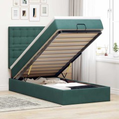 vidaXL Struttura Letto Pouf con Materassi 90x190 cm in Velluto